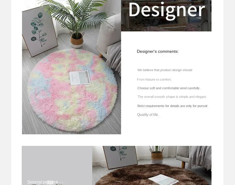 Super Soft Plush Round Rug Mat Fluffy White Carpets For Living Room  Home Decor Bedroom Kid Room Decoration Salon Thick Pile Rug