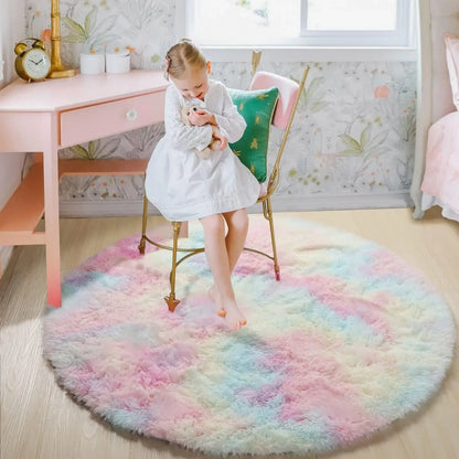 Super Soft Plush Round Rug Mat Fluffy White Carpets For Living Room  Home Decor Bedroom Kid Room Decoration Salon Thick Pile Rug